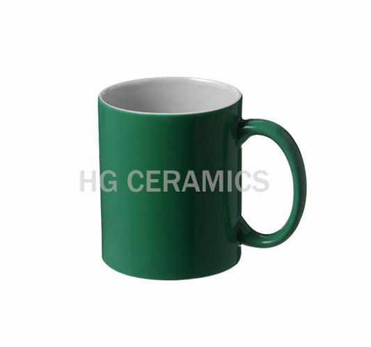 Green color coated mug 