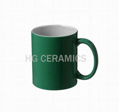 Green color coated mug 