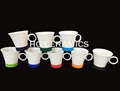 Ring handle mug with silicone bottom  