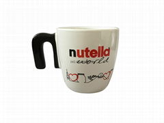 N handle mug ,ceramic mug  with N shape handle