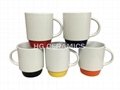 Stackable mug with color bottom 