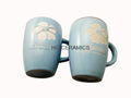 14oz Speckled glaze mug with laser logo   2