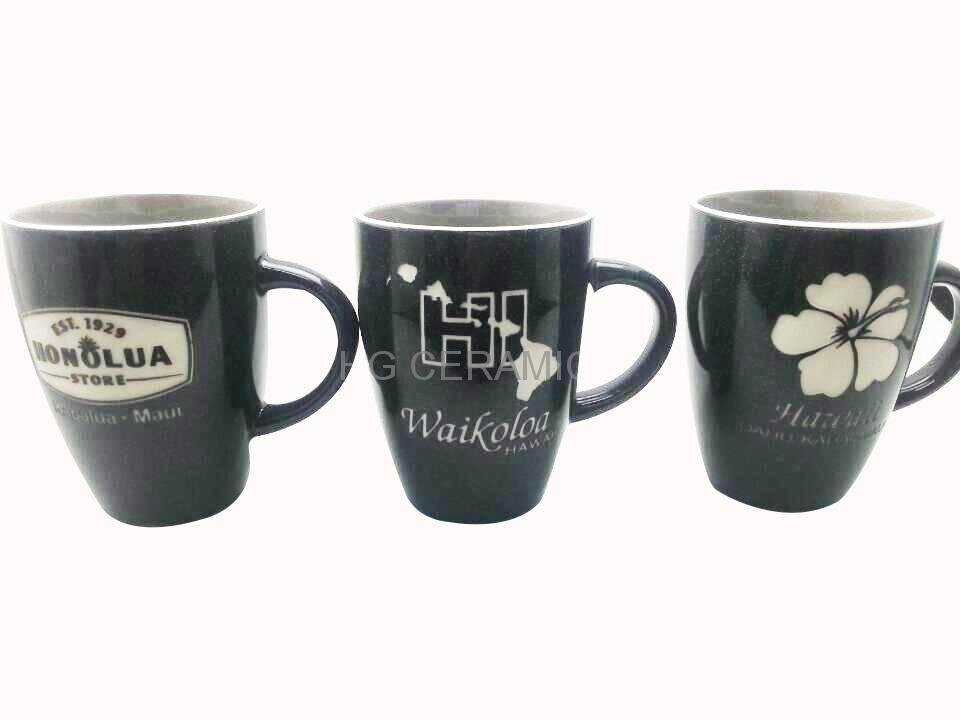 14oz Speckled glaze mug with laser logo   4