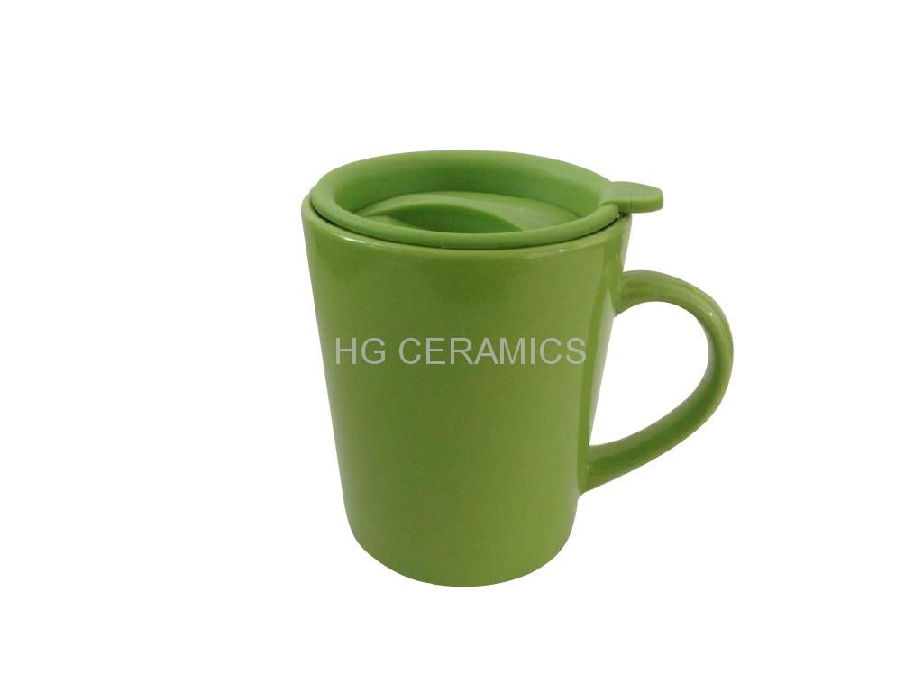 ceramic mug with Plastic lid  3