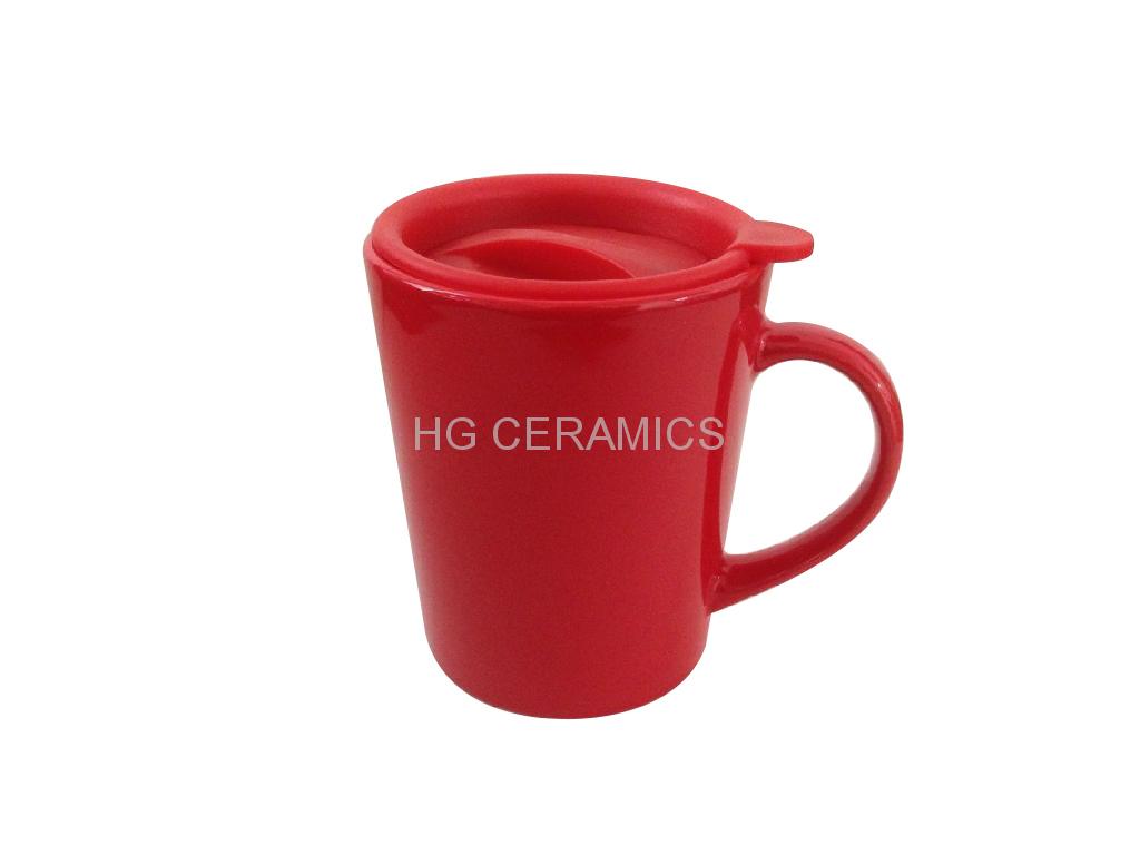 ceramic mug with Plastic lid  4