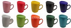 10oz coffee mug with silicone lid and bottom 