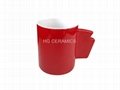  11oz ceramic mug .red mug 