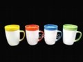 300ml ceramic mug with coaster , mug with lid 