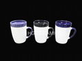 350ml Ceramic mug with coaster, ceramic mug with lid  4