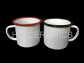 8cm Sublimation enamel cup , color rim 