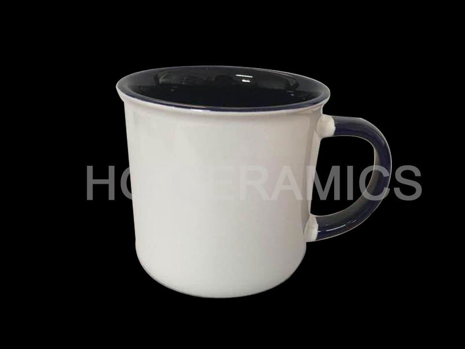 11oz Sublimation ceramic enamel cup , inside &hanlde color mug 