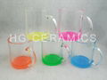 11oz Sublimation glass mug with color bottom 