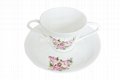 fine bone china double handle mug  with saucer 