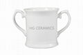 Double handle bone china mug