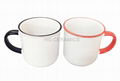 11oz Sublimation ceramic enamel cup , color rim and handle  2