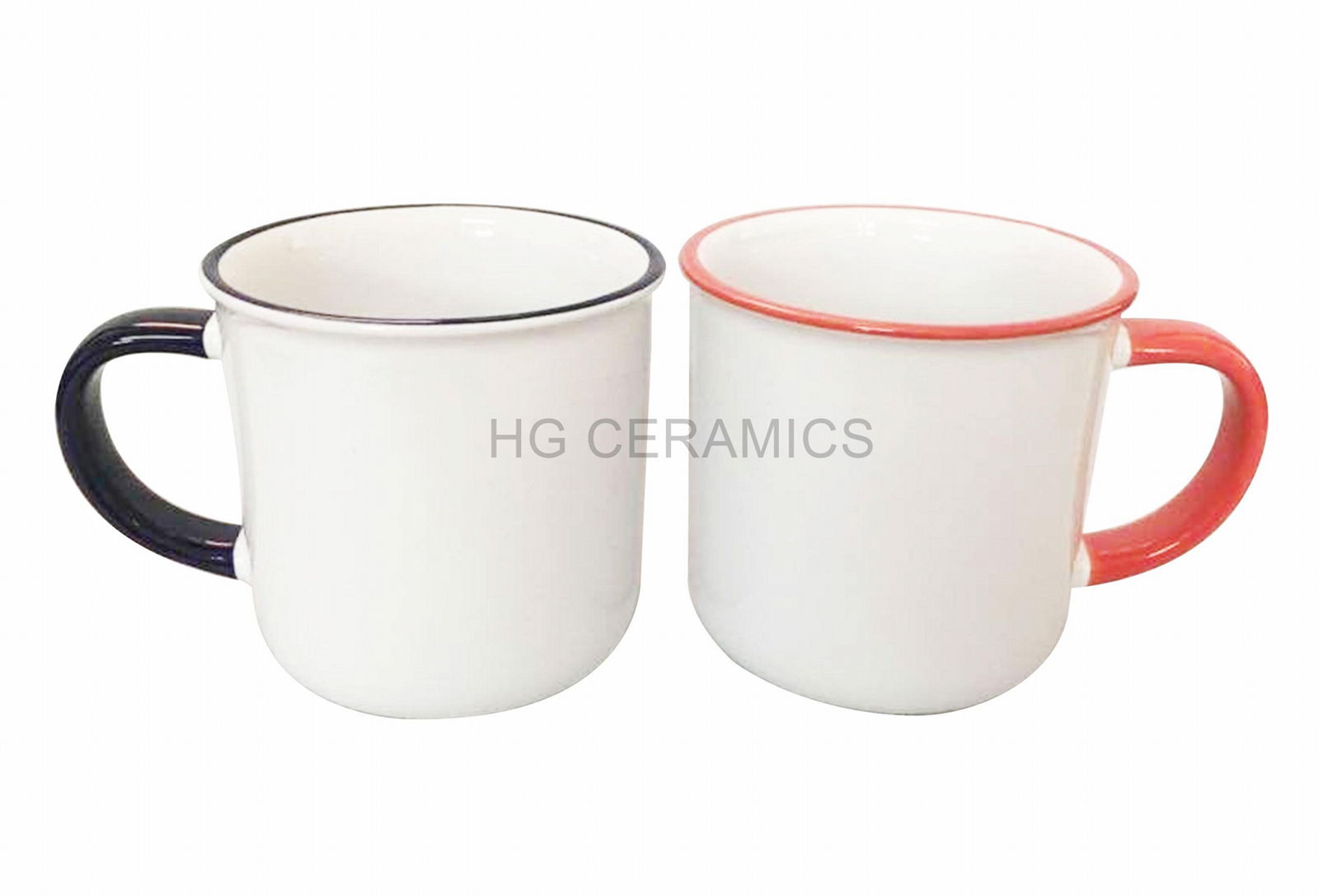 11oz Sublimation ceramic enamel cup , color rim and handle  3