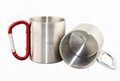 300ml  Stainless steel   cup with Carbiner handle 