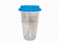 12oz double wall glass mug with silicone lid  