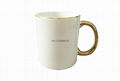 11oz Sublimation  rim &handle gold color mug   1