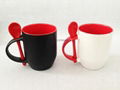 12oz inside color outside black matte finished  spoon mug 