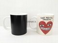 Magic mug , color change mug ,heart design color change mug 
