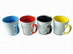 12oz sublimation latte mug, inner & handle color 