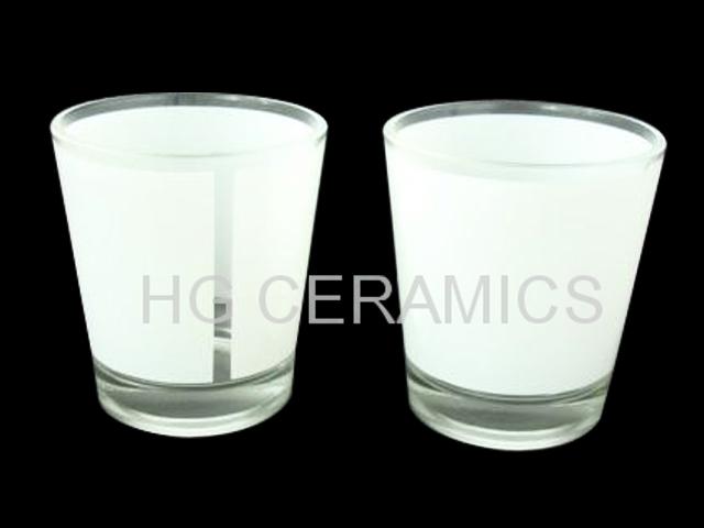 sublimation glass mug with white panel