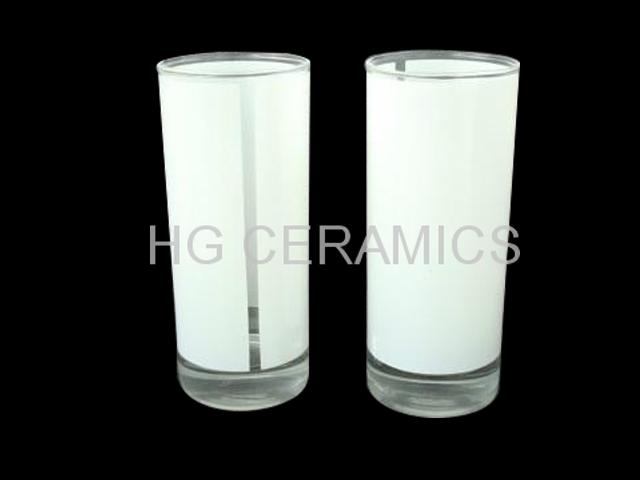 sublimation glass mug with white panel 2