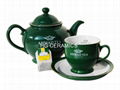 Ceramic teapot , suger, creamer, cup&saucer set