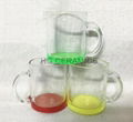 11oz C handle glass mug with color bottom 3