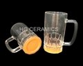 20oz Sublimation glass mug with color bottom 
