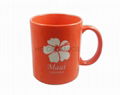 11oz orange color  mug with laser logo
