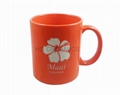 11oz orange color  mug with laser logo  