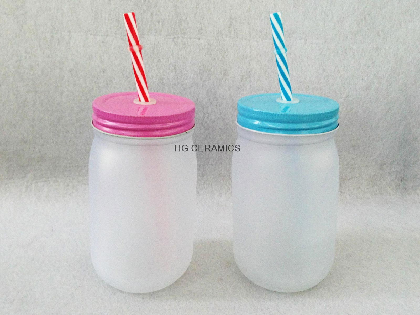 16oz Sublimation Mason jar ,round shape ,without handle ,  frosted coating