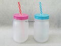 16oz Sublimation Mason jar ,round shape ,without handle ,  frosted coating   1