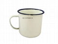 Sublimation  8cm  Enamel mug , blue rim