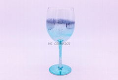 Chromed  Wine Glass ,Blue 