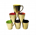 12oz conical metallic plating mugs , inside colored