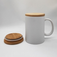 13oz ceramic mug with bamboo lid