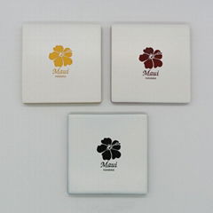 Color coated ceramic coasters for CO2 laser engraving