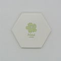 Color glazed hexagon ceramic coaster color coated for CO2 laser engraving