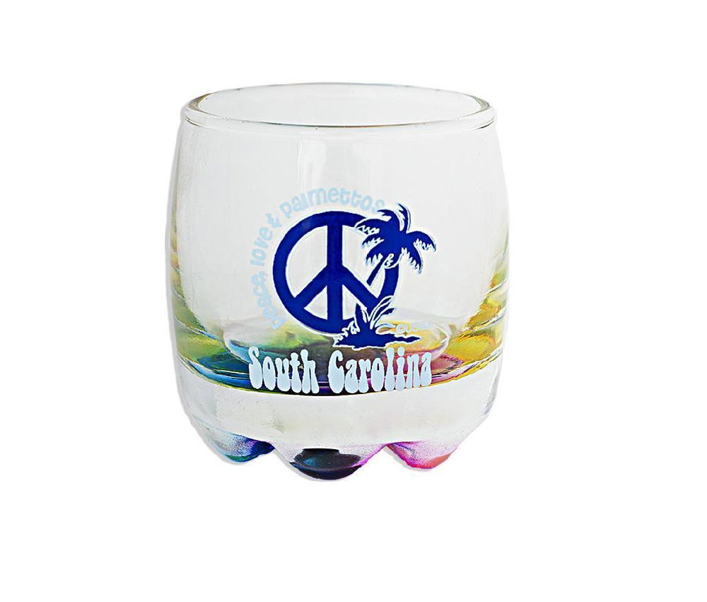 Rainbow color bottom shot glass