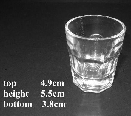 1.5oz shot glass with faceting around the base 2