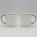 Sublimation bone china enamel mug,gold rim and handle 1