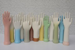 Ceramic hand former for PVC gloves