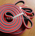 Industrial belts with red glue