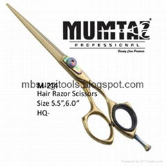 Hairdressing Scissors gold titanium with purple 