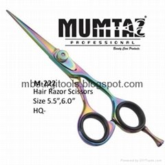 Japanese Hair Razor Scissor Rainbow Titanium Multi