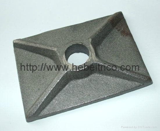 Formwork accessory:  Casting plate for tie rod system