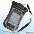 soft pvc waterproof case for swimming for iphone 4 with string